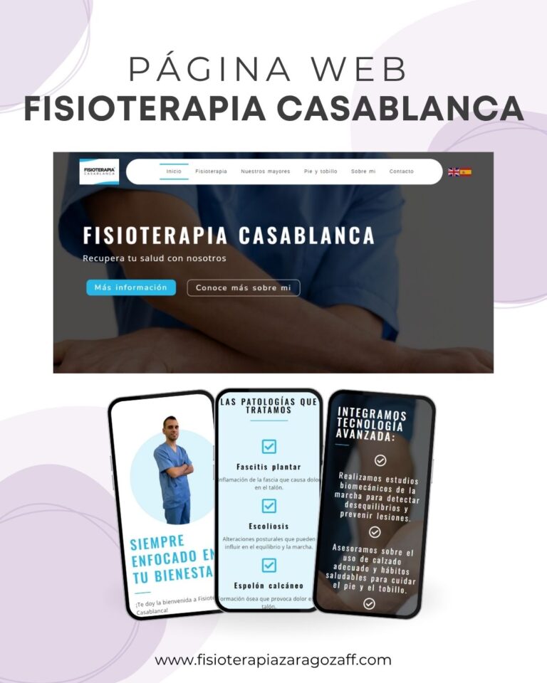 Diseño de página web en Zaragoza para centro de fisioterapia con SEO local por nuestra agencia de marketing