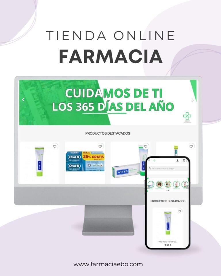 Diseño de tienda online para farmacia en Burgos, en el barrio de villimar, agencia de marketing MV